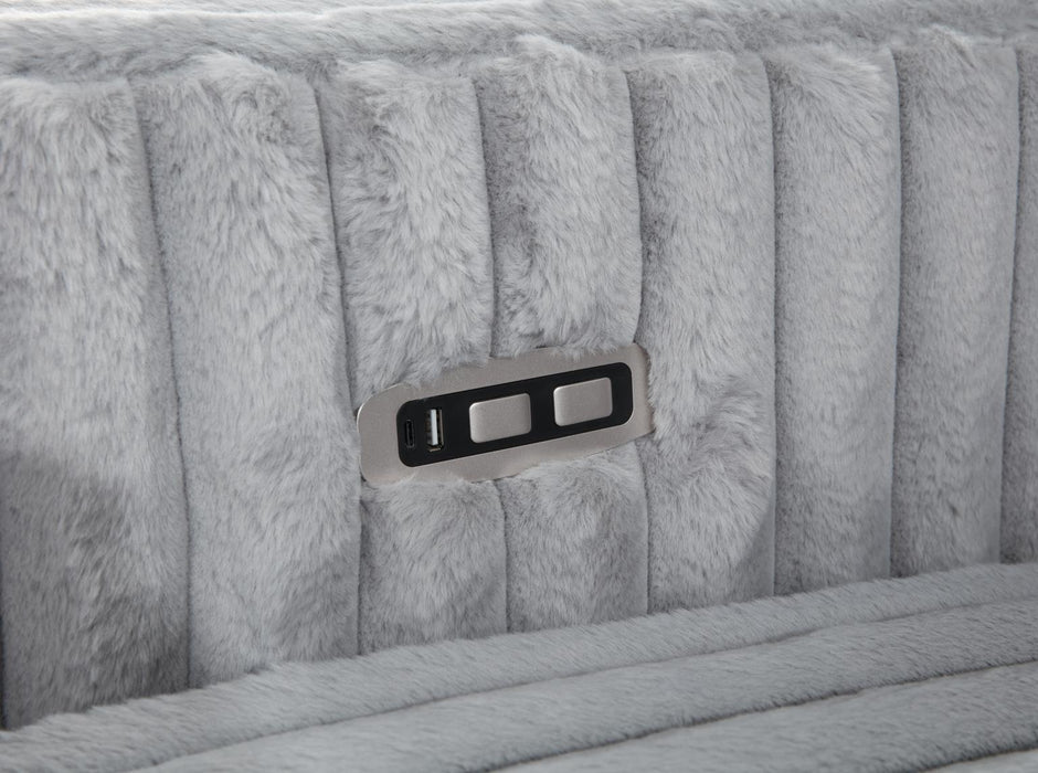 U260 - Corduroy Power Reclining 4 Piece Sectional With 2 Wireless Charger - Gray - alternate view 4