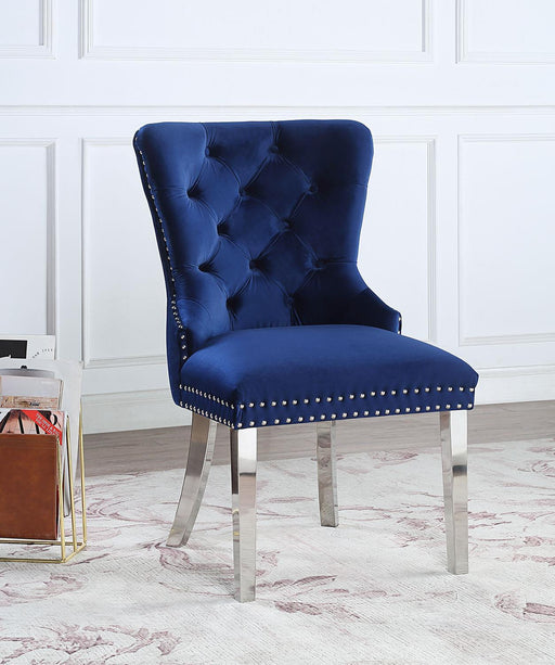 D2082 - Velvet Dining Side Chair With Chrome Legs (Set of 2) - alternate view 2
