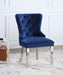 D2082 - Velvet Dining Side Chair With Chrome Legs (Set of 2) - alternate view 2