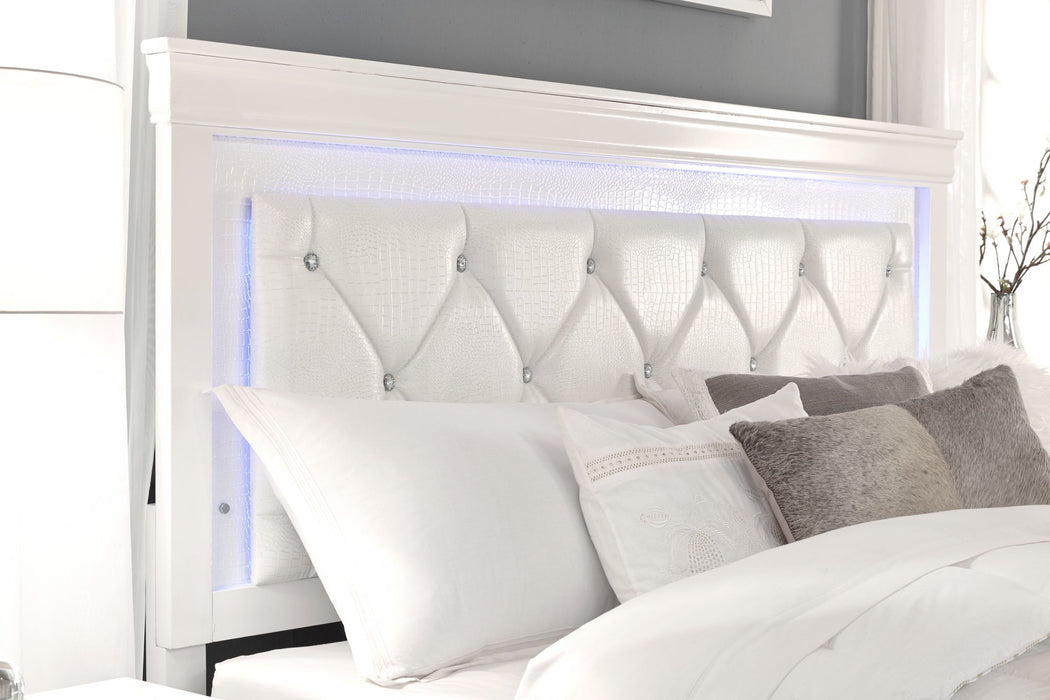 Pompei - Twin Bookcase Bed With LED - Metallic White - alternate view 2