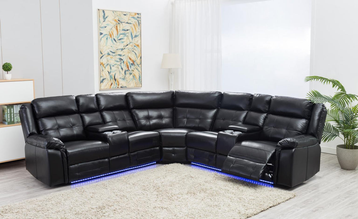 U30 - 3 Piece Power Reclining Sectional - Black - alternate view 2