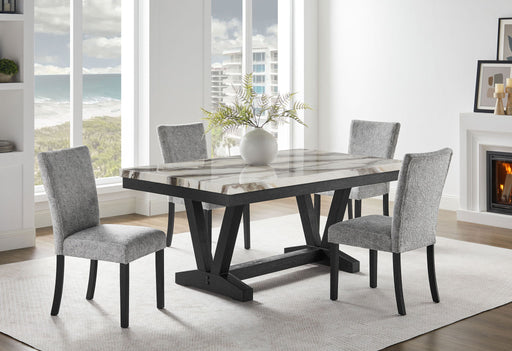 D1319 - Dining Table - Black / White - alternate view 2