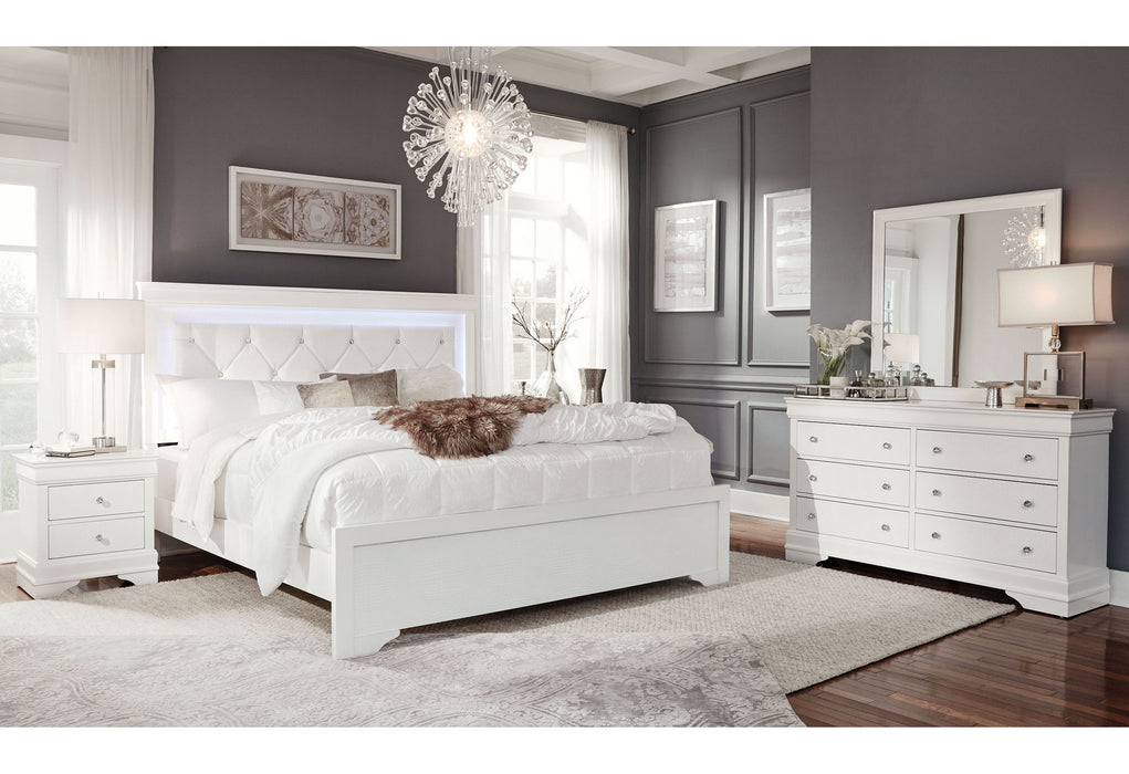 Pompei - Full Bed With LED - White - alternate view 2