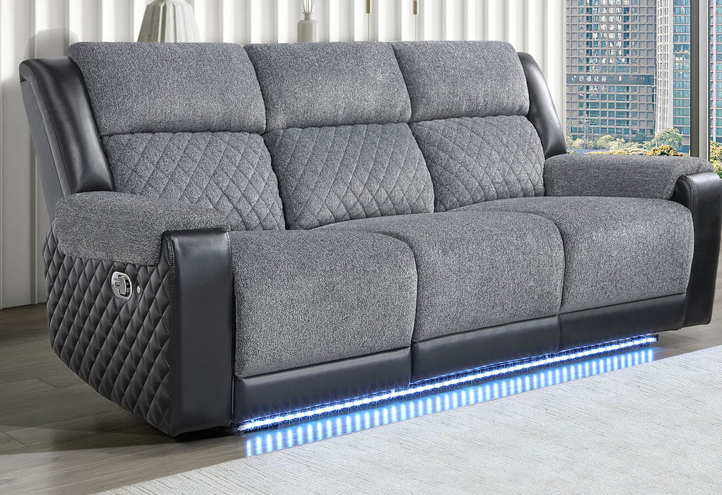 U5914 - 3 Piece Living Room Set (Reclining Sofa / Console Reclining Loveseat / Recliner) - Gray / Black - alternate view 2