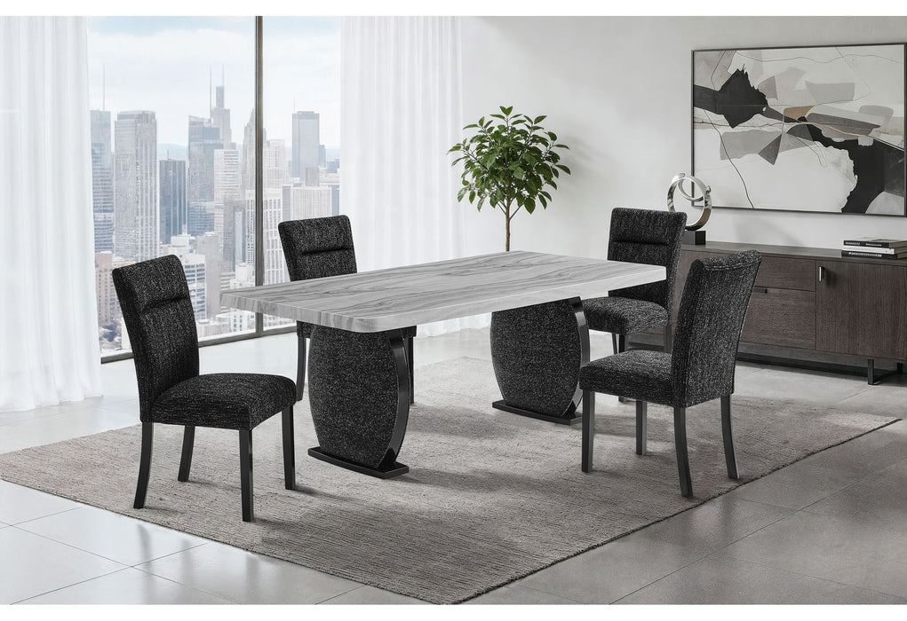 D2502 - 7 Piece Dining Room Set (Table And 6 Chairs) - Black