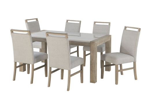 D1321 - 9 Piece Dining Room Set (Dining Table And 8 Dining Chairs) - Light Gray / White - alternate view 2
