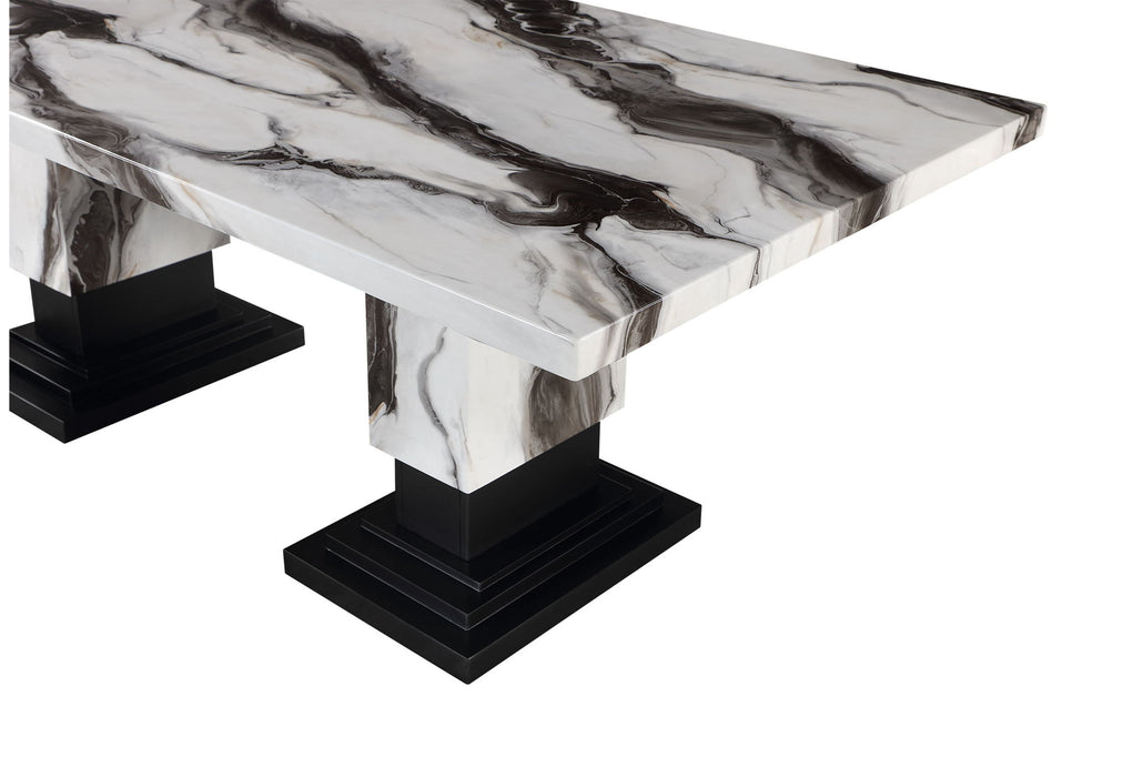 D12DT - Dining Table - White / Black - alternate view 3