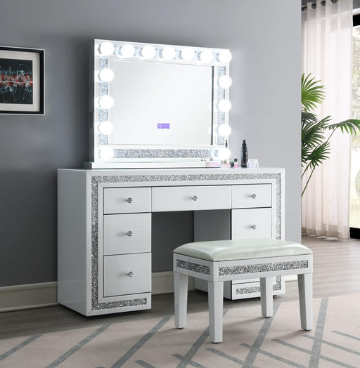 G-325 - Wood Vanity Stool - White - alternate view 2