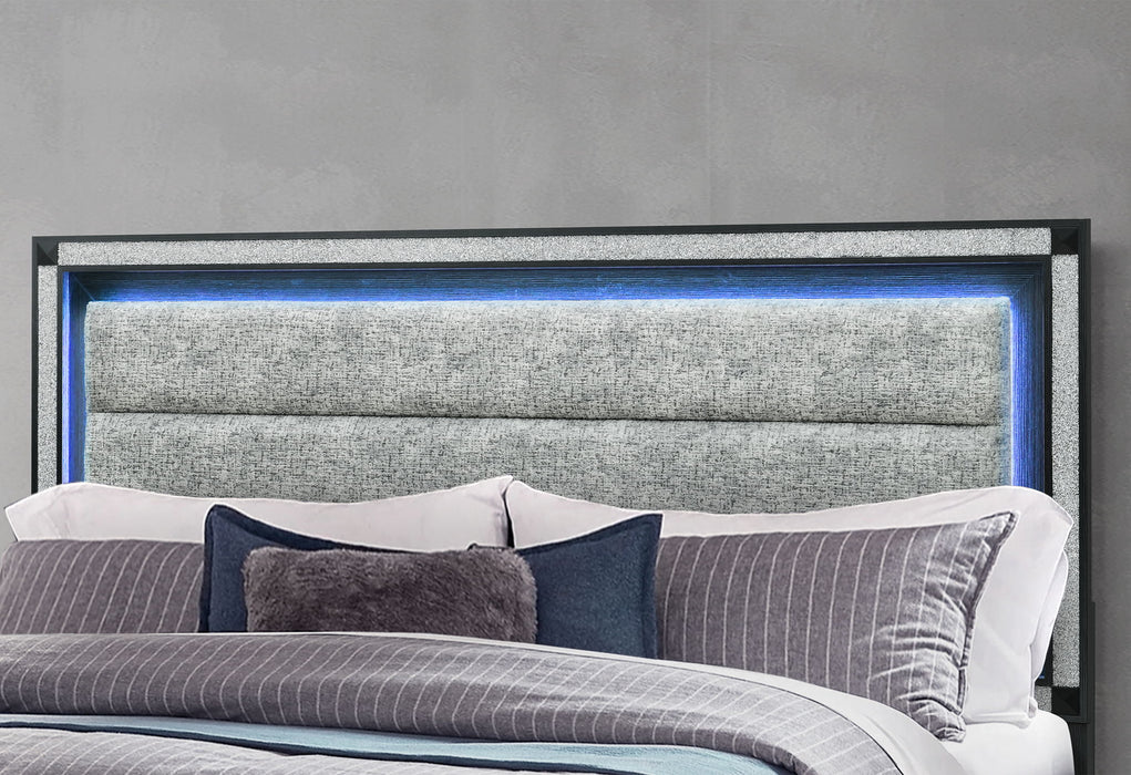 Soleil - 5 Piece King Bedroom Set With Cooler And Speaker - Charcoal - alternate view 2