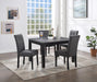 D200 - 5 Piece Dining Room Set (Dining Table, 4 Chairs) - Gray