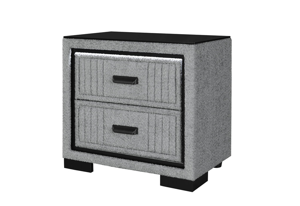 Isabella - Nightstand With LED - Gray - alternate view 2
