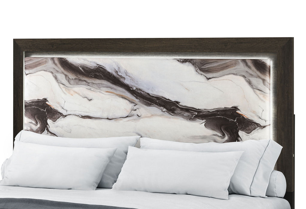 Harmony - Queen Bed With LED - Dark Brown - alternate view 3