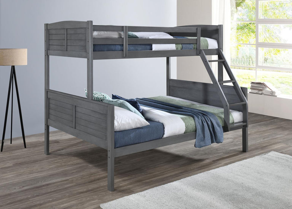 S093 - Twin / Full Bunk Bed - Antique Gray - alternate view 3