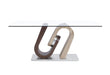 D4126 - 5 Piece Dining Room Set (Dining Table And 4 Dining Chairs) - Dark Brown / Oak / Silver - alternate view 2