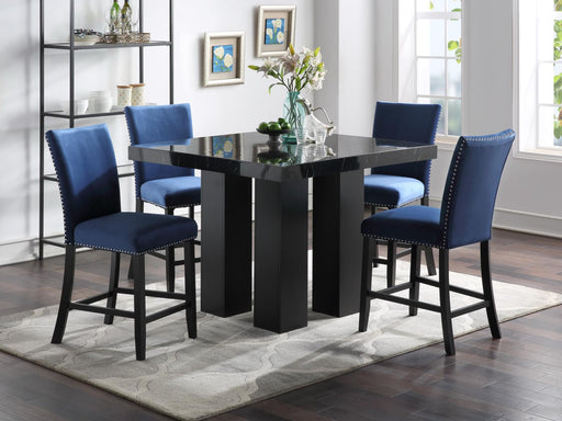 D132 - Faux Marble Counter Table - Black - alternate view 2