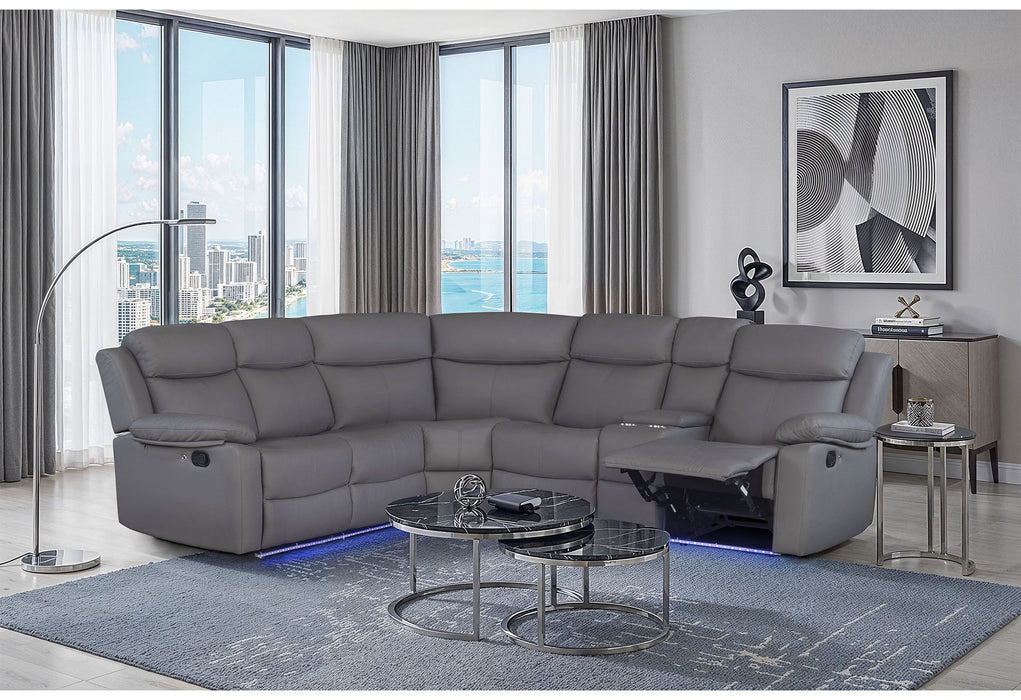 U6026 - Right Side Facing Sectional With LED And Speaker - Gray - alternate view 2
