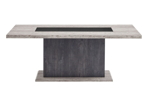D8030 - Dining Table With 2 Storage Drawers And 1 Storage Door - Black / Brown