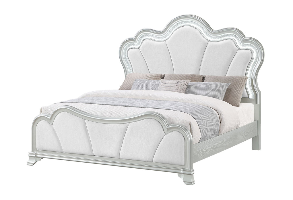 Aria - Queen Bed With LED - Silver - alternate view 4