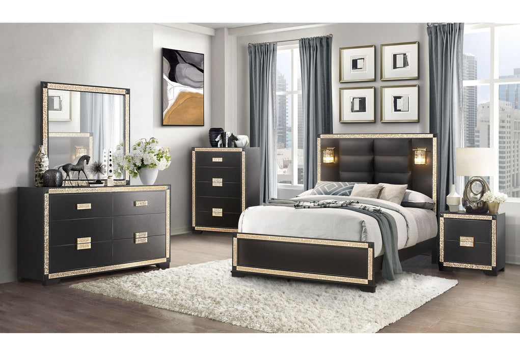 Blake - Nightstand - Black / Gold - alternate view 4