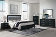 Reid - Queen Bed With LED - Black - alternate view 4