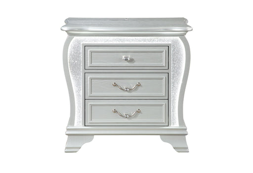 Aria - Nightstand With LED - Silver