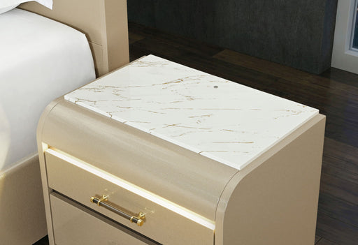 Genesis - Nightstand With LED - Gold - alternate view 2