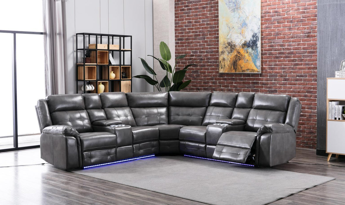 U32 - 3 Piece Power Reclining Sectional - Gray - alternate view 2