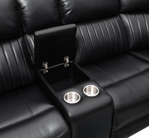 U22 - 3 Piece Power Reclining Sectional With Screen - Black - alternate view 2