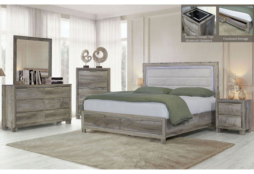 Callie - 5 Piece Full Bedroom Set (Bed, Dresser & Mirror, Nightstand, Chest) - Brown