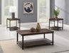 T174 - Coffee Table & 2 End Tables - Warm Brown / Gray
