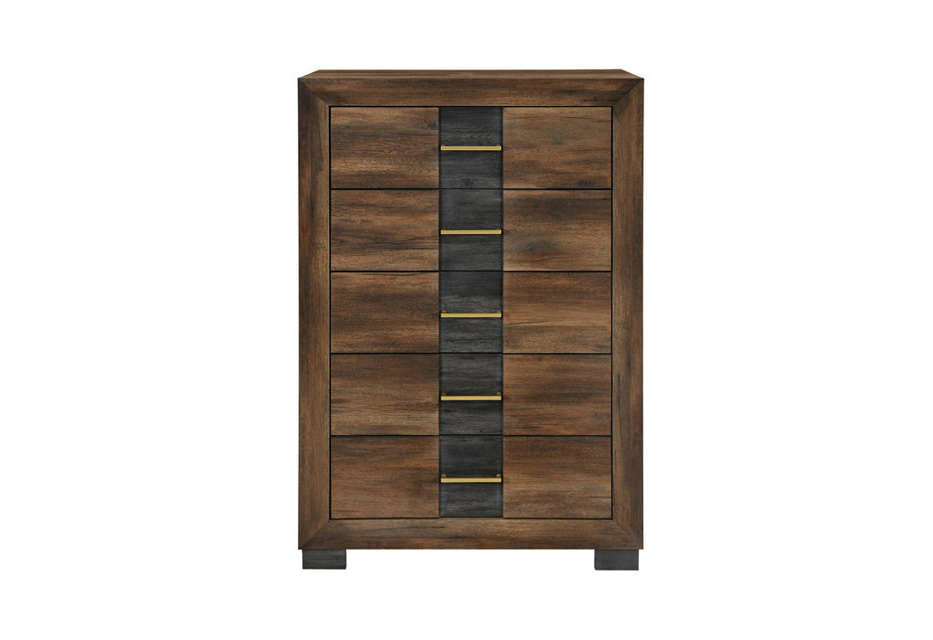 Optimus - 5 Piece Full Bedroom Set - Black / Brown - alternate view 3