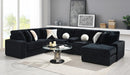 U281 - 6 Piece Setional With Right Chaise (1 LAF + 1 Wedge + 2 Armless Chair + 1 Console + 1 RAF Chaise) - Black