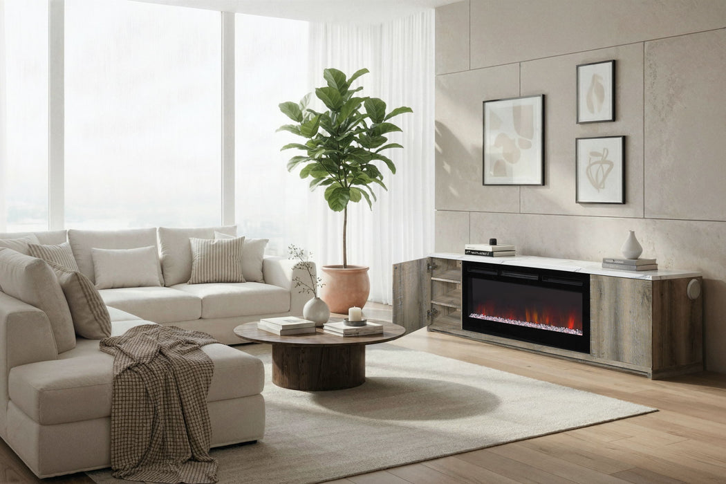 Maya - 71" Entertainment Unit With Speaker - Natural - alternate view 3