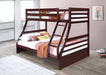 S091 - Twin / Full Bunk Bed - Brown - alternate view 3