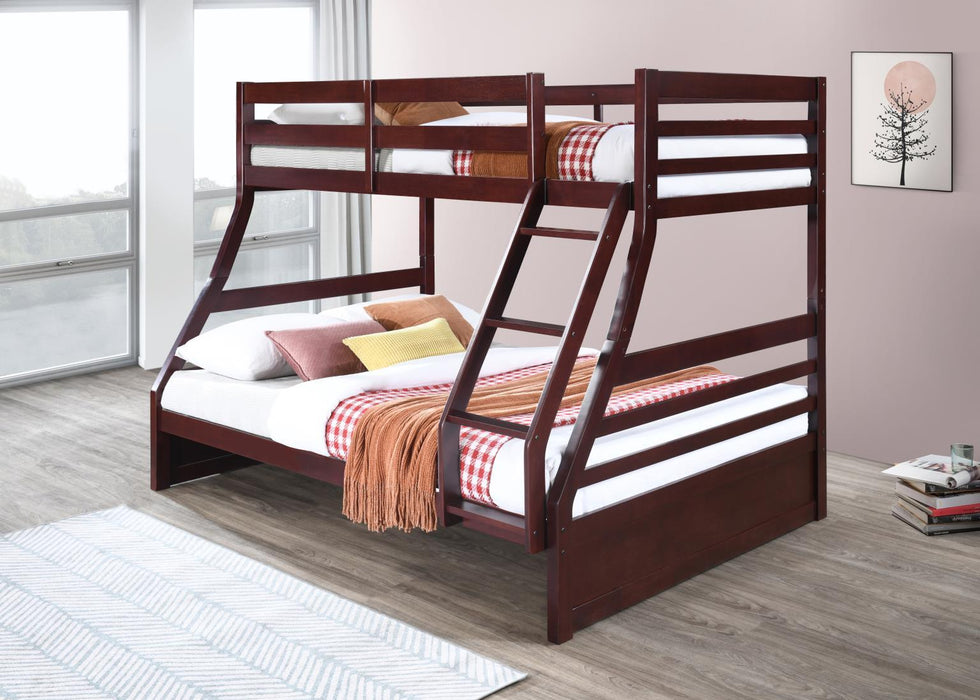 S091 - Twin / Full Bunk Bed - Brown - alternate view 3