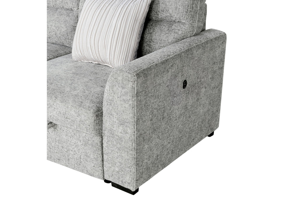 U9401 - Sectional With 3 Pillows - Nickel - alternate view 4