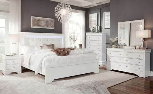 Pompei - 4 Piece Twin Bedroom Set (Bookcase Twin Bed, Dresser, Mirror And Nightstand) - White - alternate view 2