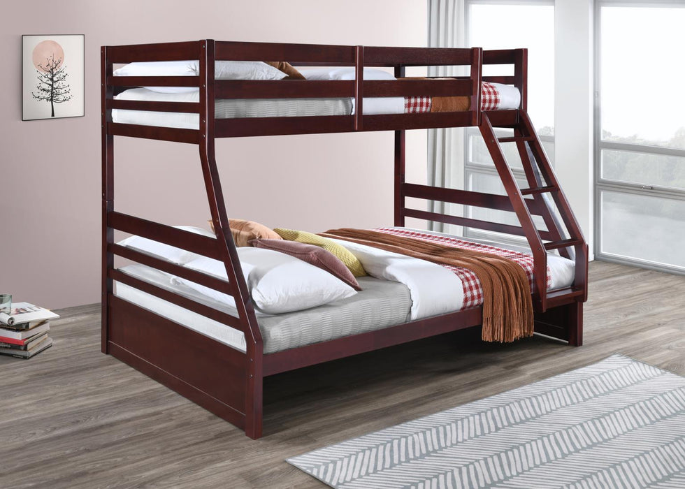 S091 - Twin / Full Bunk Bed - Brown - alternate view 4