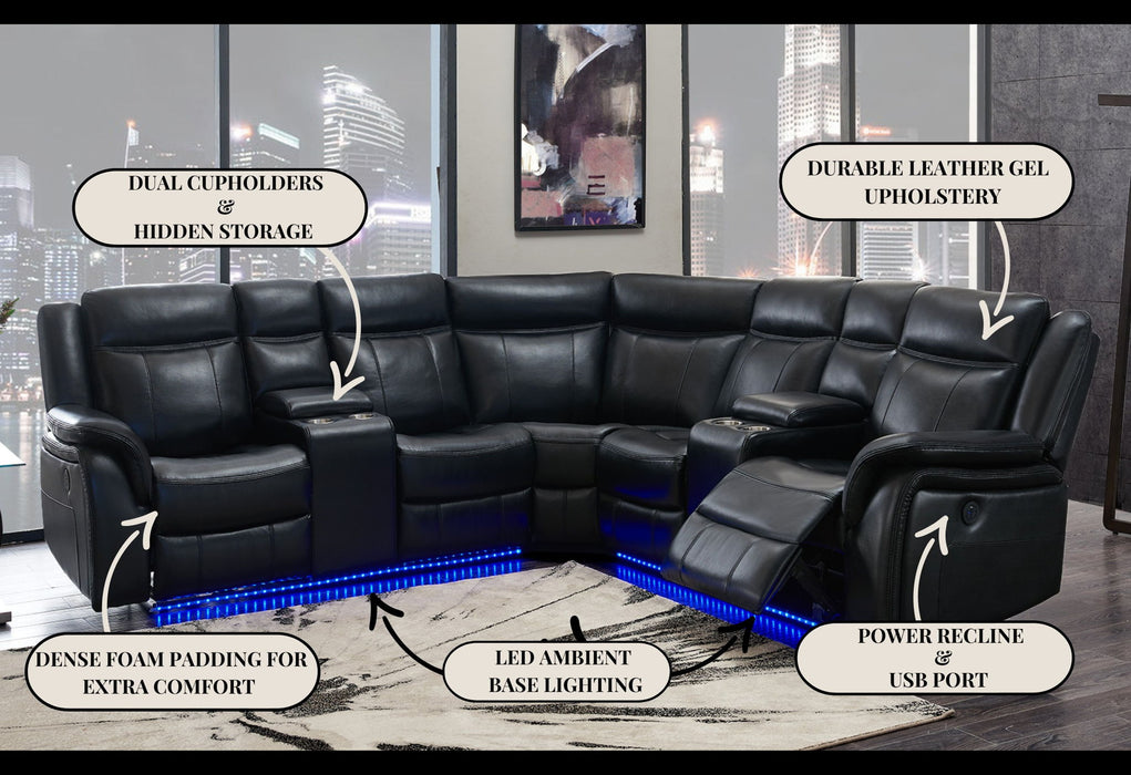 Um02 - Sectional - Black - alternate view 3
