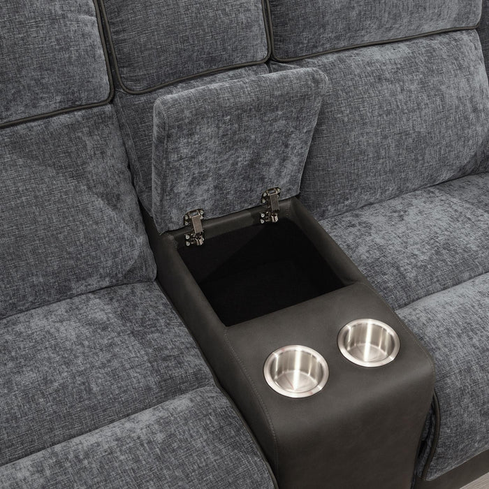 U177 - Motion Loveseat - Charcoal Gray - alternate view 4