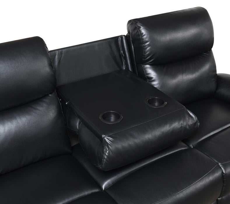 U184 - Motion Sofa With Drop Down Table - Black - alternate view 4