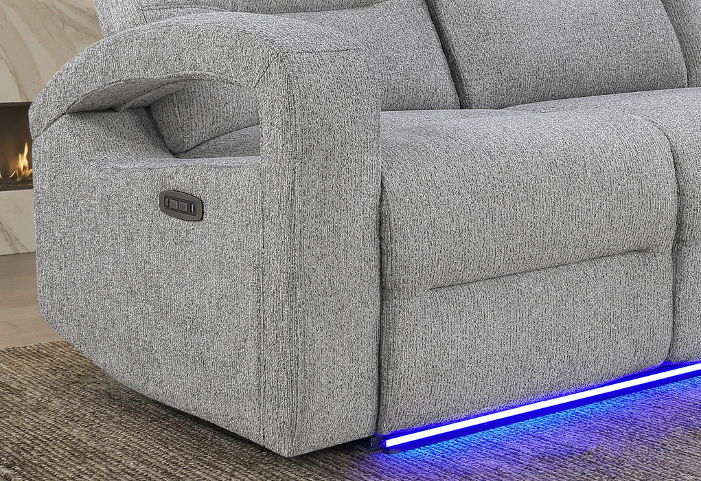 U6611 - Power Console Reclining Loveseat With LED - Dark Gray - alternate view 2