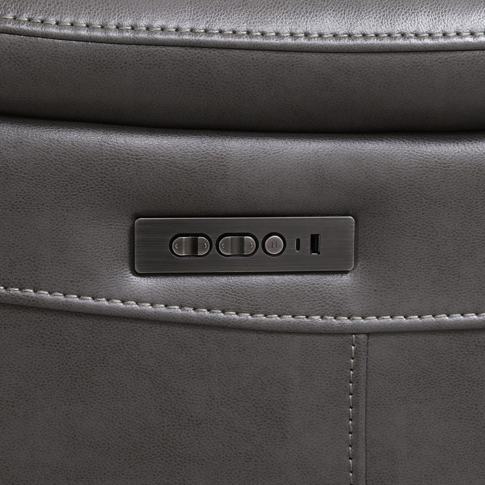 U108 - Gel Leather Reclining Chair - Gray - alternate view 3