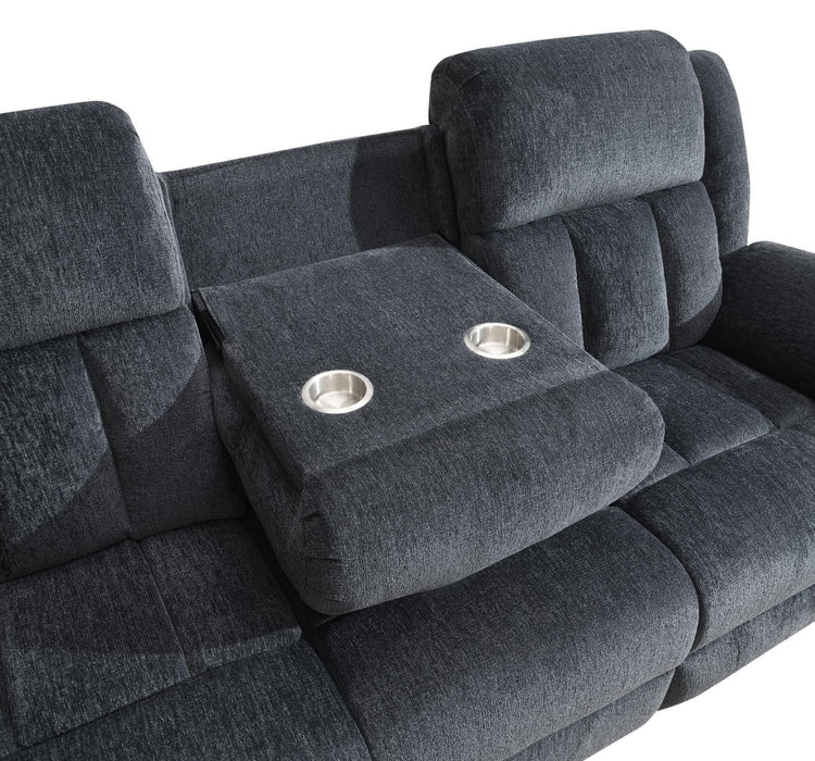 U179 - Motion Sofa With Drop Down Table - Charcoal Gray - alternate view 3