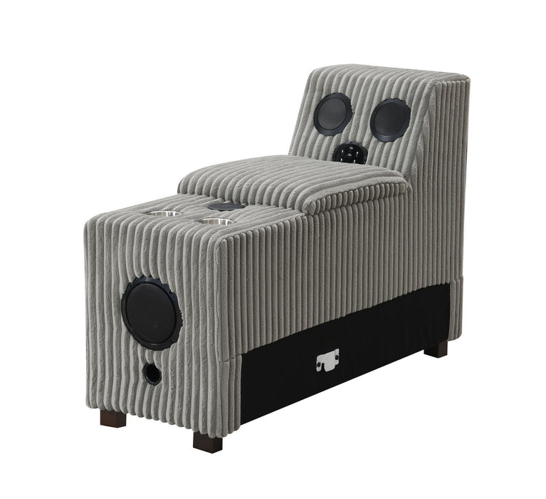 U243 - 6 Piece Sectional (2 Armless Chairs, 1 Console, 1 Right Chaise, 1 LAF Seat, 1 Wedge) - Gray - alternate view 4