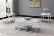 T111 - Chrome Coffee Table & 2 End Tables - White