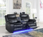 U100 - Power Reclining Loveseat With LED Light & Speaker - Black