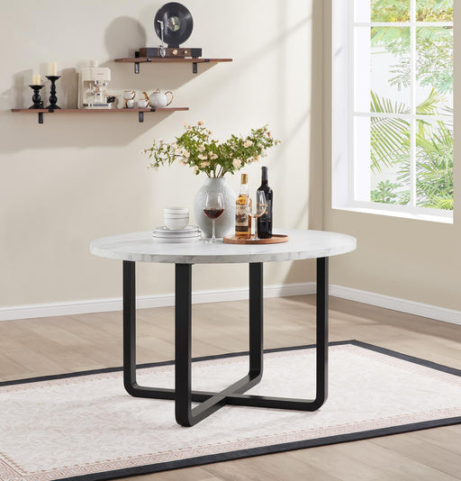 D180 - 5 Piece Dining Room Set (Table, 4 Side Chairs) - Black / White - alternate view 2