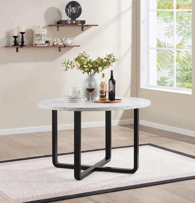 D180 - 5 Piece Dining Room Set (Table, 4 Side Chairs) - Black / White - alternate view 2