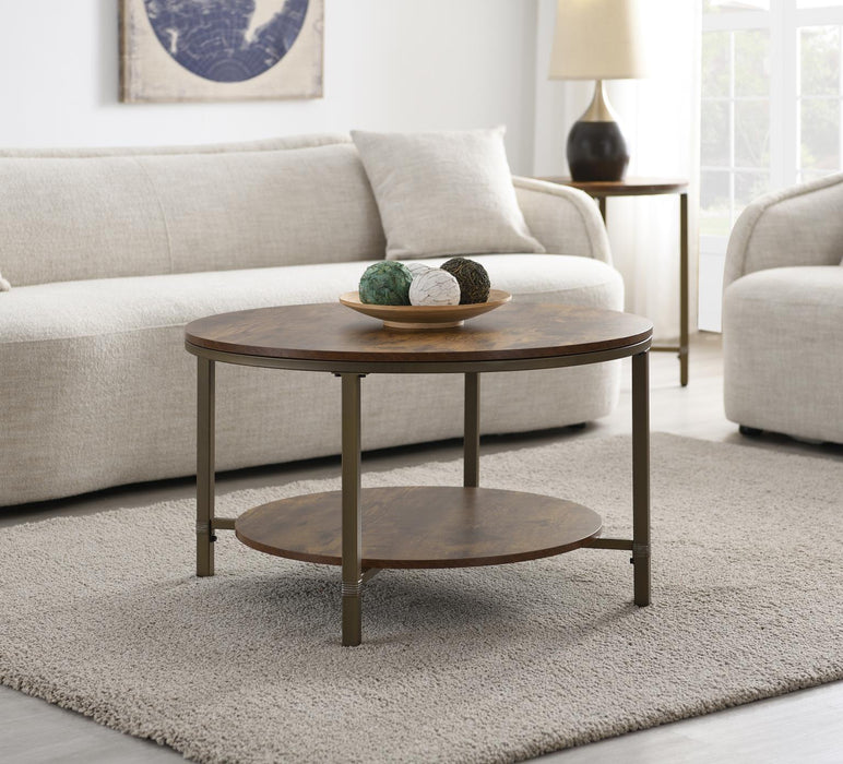 T330 - Round Coffee Table & 2 End Tables - Dark Brown - alternate view 4